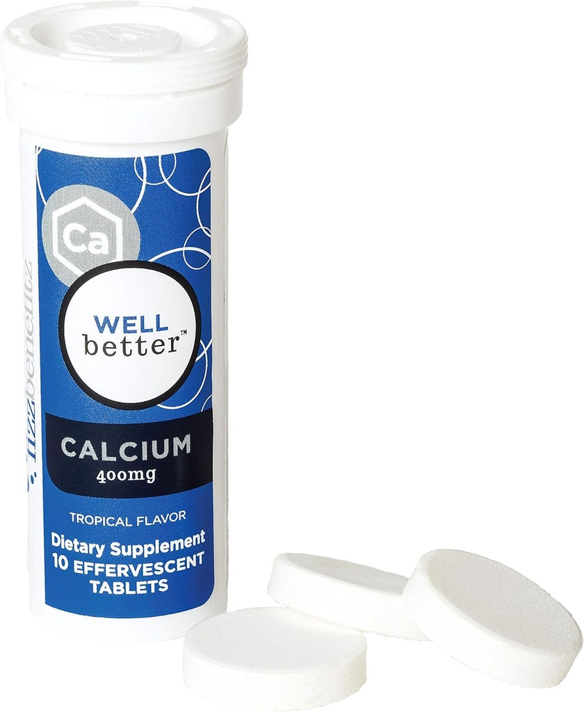 Karbonát vápenatý Rozpustný dodatek s tropickým Flavor - 400 mg Tablety uvolnit jako prášek ve vodě - ideální pro lidi bojující s Pill Swallowing (3 Tubes)