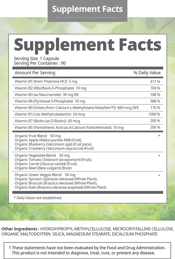 Vitamin B Complex Vegan gluten bez GMO