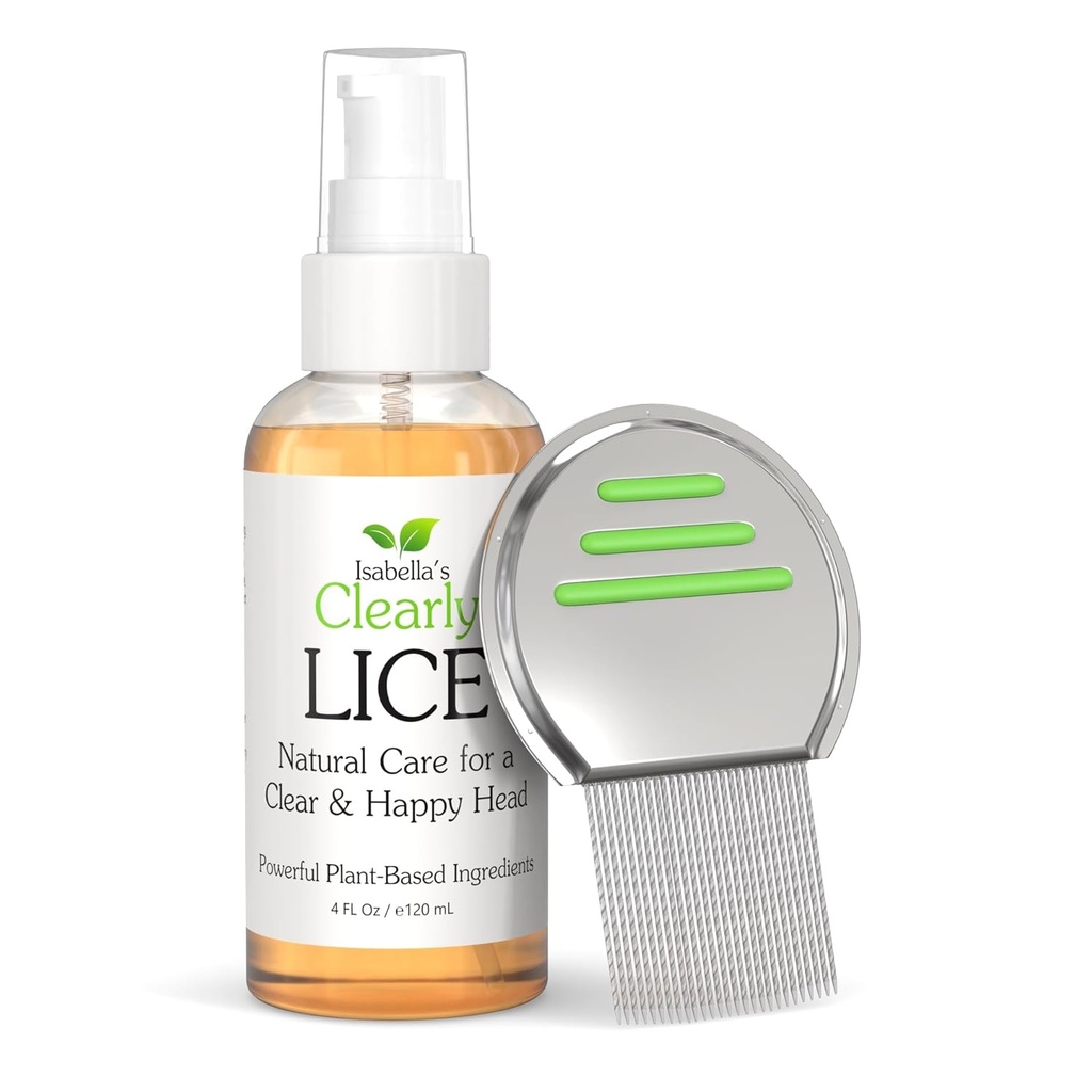 Isabellina očividně LICE, směs přírodních a esenciálních olejů CARL 124; Non Toxic Scalp Oil for Lice and Nits with Metal Nit Comb (CART) 124; Neem, Rosemary, Cedarwood CARL 124; pro dospělé a děti CARL 124; Made in USA