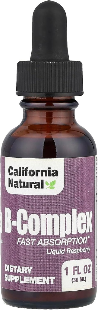 Kalifornie Přírodní B Komplexní sublingvální dodatek, Malina, 1 Ounce