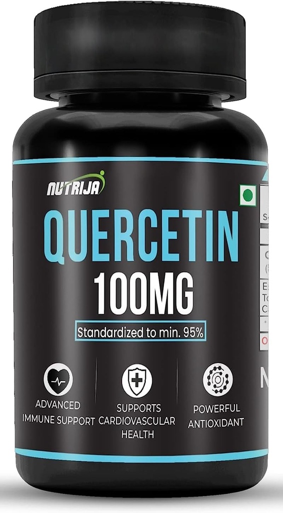 Quercetin 100mg Kapsle - Standardizované na 95% Capsule 124; Vysoce purifikovaný a biologicky dostupný dodatek CP124; Přírodní bioflavonoidy a silné antioxidanty (30 Kapsle)