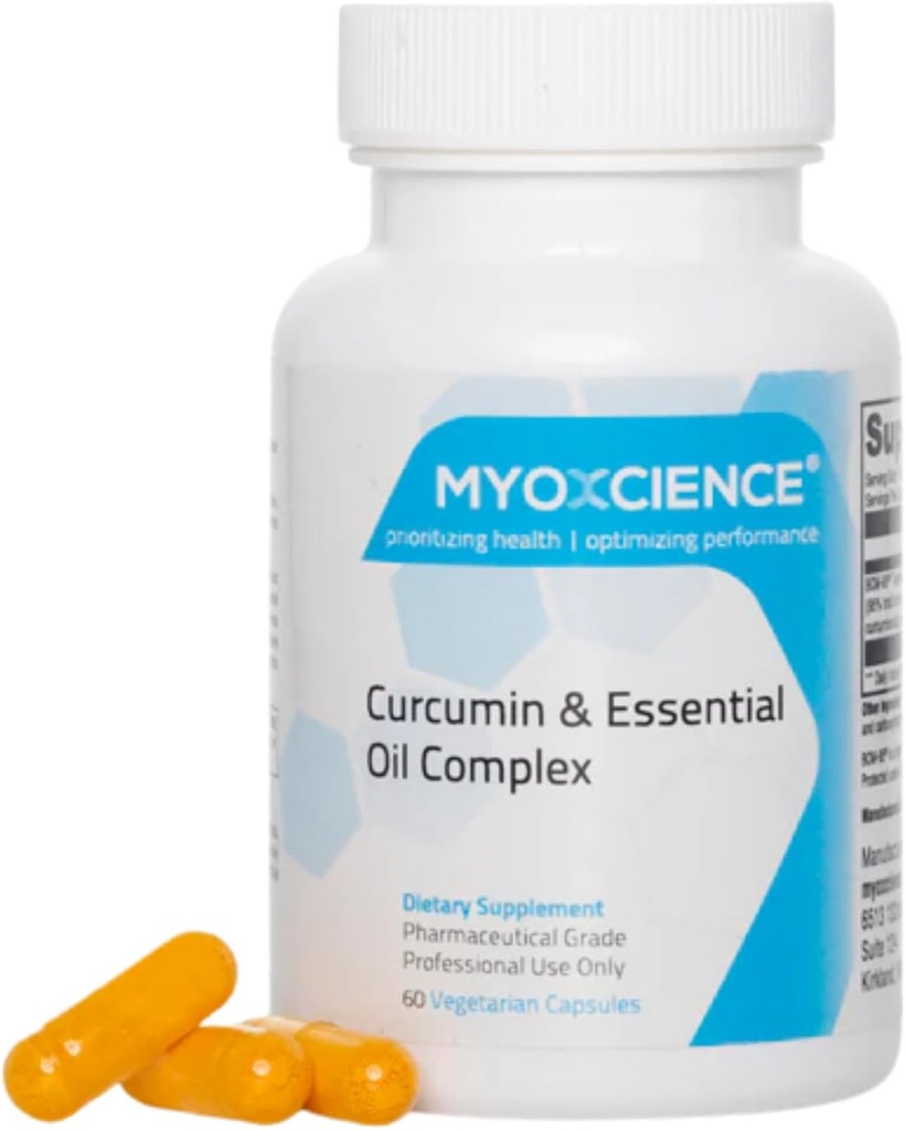 MYOXCIENCE Curcumin & Essential Oil Complex CY124; BCM- 95 CY124; 500 mg Curcumoind, Curcumin & Volatile Oil Complex (60 Vegetariánských kapslí)