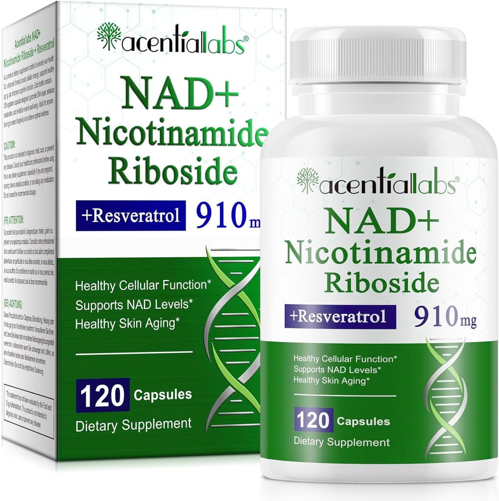 NAD Nikotinamid Riboside Resveratrol 900mg - dodatek NAD s Resveratrolem 124; NAD + Doplněk pro antiaging, buněčnou energii, opravu DNA 124; NAD Nikotinamid Ribosid 900 s vysokou absorpcí