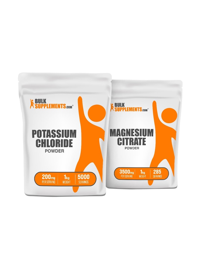 Chlorid draselný 1kg + hořčík Citrát 1kg Bundle