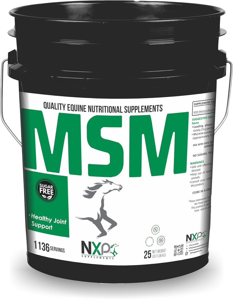 MSM (Methylsulfonylmethan) - Koňské společné zdraví, pohodlí, mobilita a podpora doplněk pro koně - 25 liber (1136 Služeb)