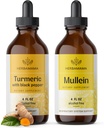 HERBAMAMA Liquid Drops Kit - Bundle Kurkumin Extract & Mullein Leaf Tincture - Vegan, Non- GMO, Cukr & Alcohol- Free - 2 Pack