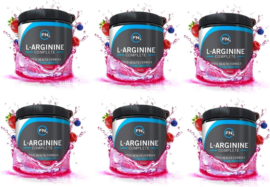 L-Arginin Kompletní - Cardio Zdraví 124; 5000mg L Arginin Dusík Booster 124; Přírodní doplněk Dusík 124; Smíšené Berry - 6 Pack