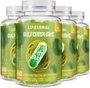 800 MG Liposomal Sulforaphane, Výkonný Dual- Dodávka pro maximální absorpci a potenci, Full- Spectrum Brokolice Extract, Antioxidant & Játra Dodatek, 240 Softgels