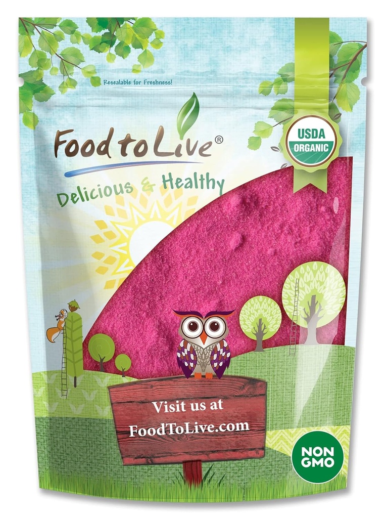 Jídlo pro živé organické Dragon ovoce Powder, 1,5 liber - Non- GMO, Powerded Red Pitaya, Vegan, Bulk. Obsahuje maltodextrin. Bohaté na antioxidanty, Vlákna, Vitamin C. Ideální pro shakes, Smoothie Bowls