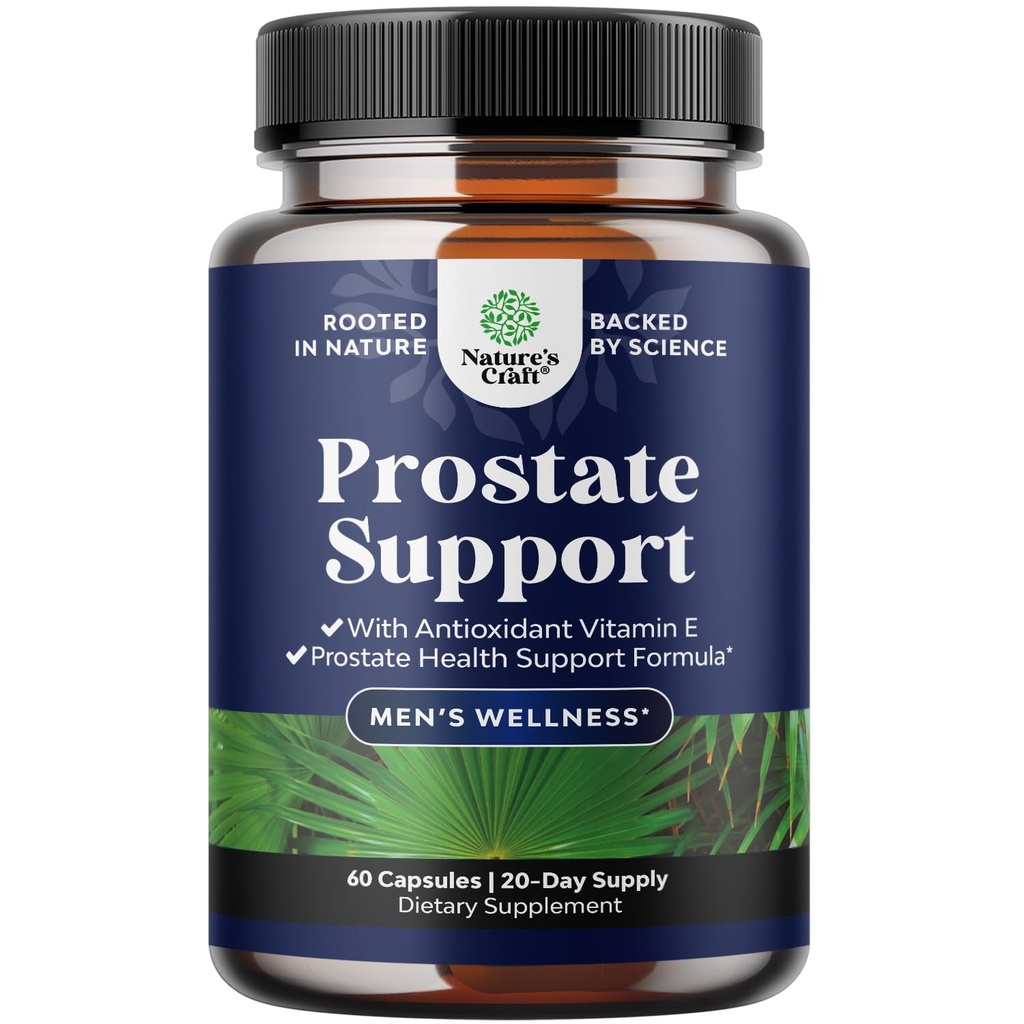 Bylinné pilové palmetto mužský dodatek - Potenciální Pygeum a pilové palmetto extrakt s Beta Sitosterol & Zelený čaj doplňky pro dospělé muže pro podporu močení a časté močení - 60 Kapsle