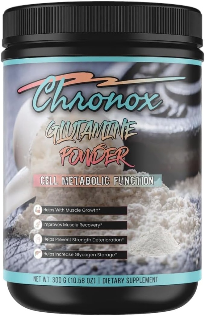 Chronox Organic Glutamine Powder - Zvyšuje buněčný metabolismus a fyzickou výkonnost - glutaminový dodatek pro svalovou opravu a obnovu - Glutamin Powder Organic Zlepšuje úroveň fitness