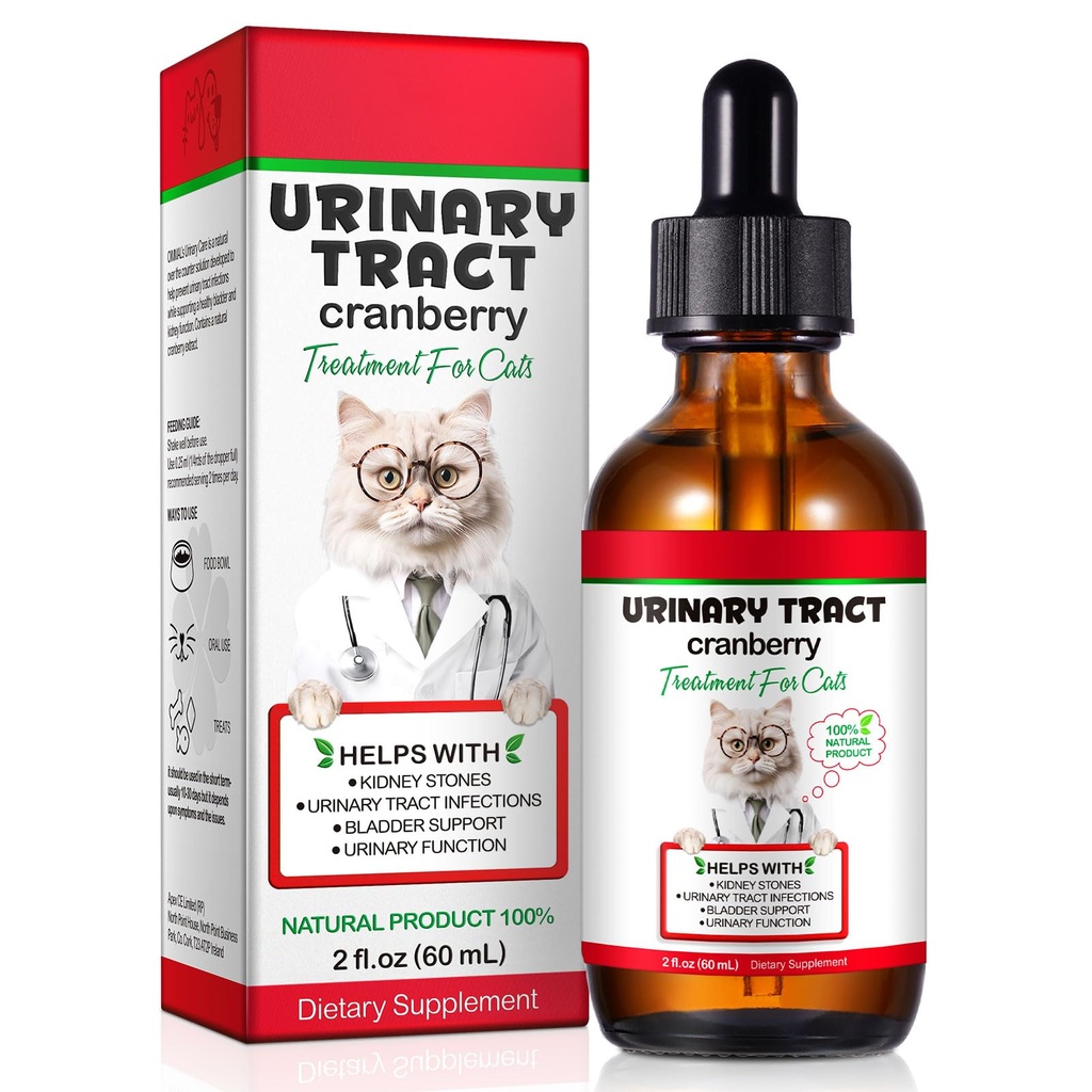 Feline Urinary Tract Health, Cat UTI Remedy, přírodní bylinný dodatek 2 fl oz, Podpora pravidelné péče o močové zdraví