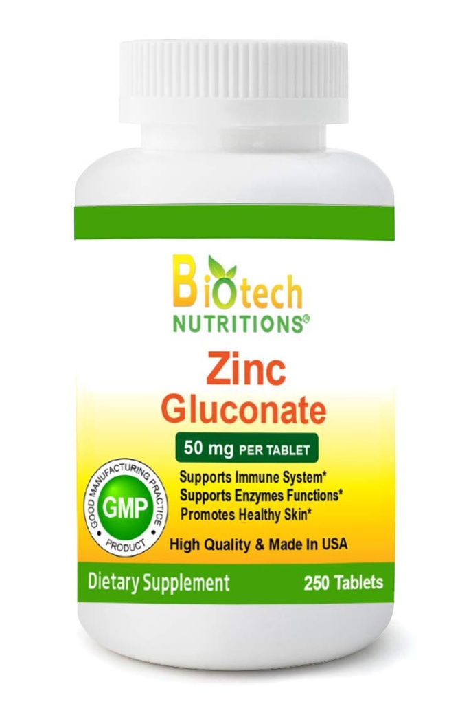 Zinek Gluconate 50 mg 250 tablet Vyrobeno v USA Vegetarian / Vegan Zinek Gluconate