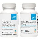 XYMOGEN DHEA 10mg (60 tablet) + S Acetyl Glutathione (60 kapslí) 2- Kus Bundle - Mikronizovaný DHEA + Superior Absorpční Acetylovaný Glutathione dodatek na podporu zdravého stárnutí