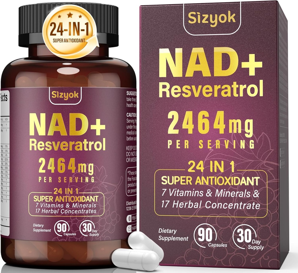 Dodatek NAD, Liposomální NAD + Doplněk s Resveratrol, NAD Resveratrol Dodatek - Zvýšení NAD + pro stárnutí obrany, energie, zaměření - Ultra antioxidační kapsle