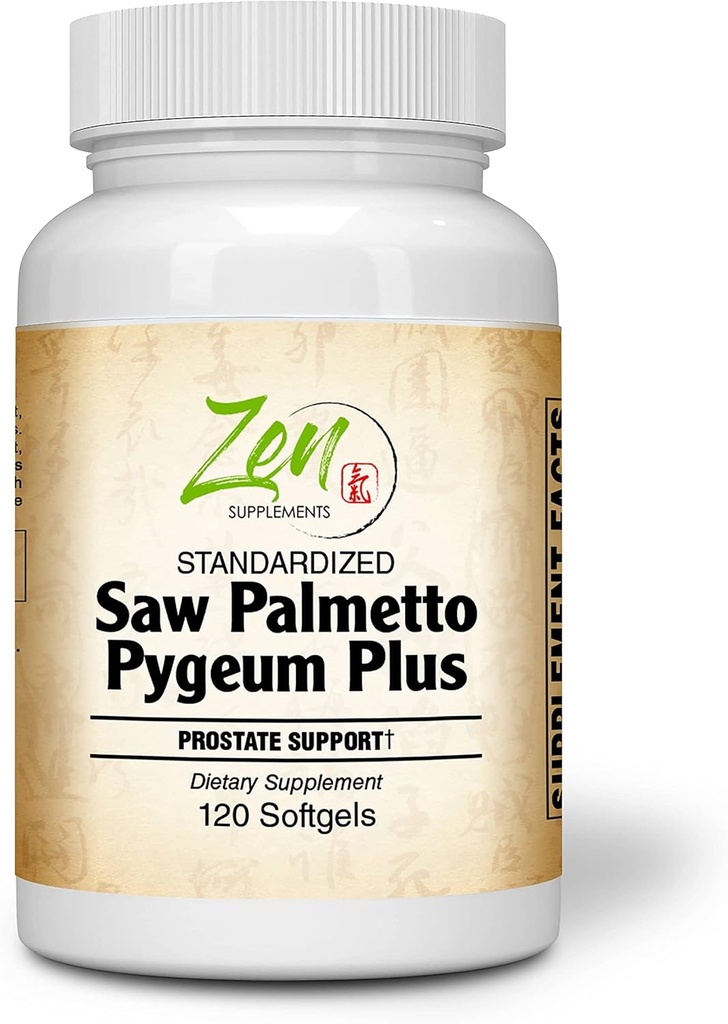 Saw Palmetto & Pygeum Plus - Prostate Supplementary for Prostate & Urinary Tract Health including Frequent Urination, Beta- Sitosterol Podporuje DHT blokování pro vlasové ztráty prevenci 120-Softgel