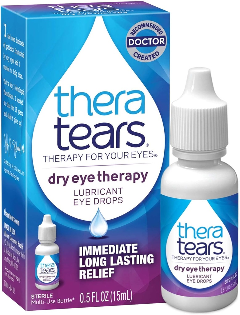 TeraTears Suchá oční terapie Oční kapky Bundle s 1.0 Fl Oz a 0.5 Fl Oz lahví