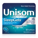 Unisom SleepGels, Nighttime Sleep- aid, Difenhydramine HCI 50 mg, 32 SoftGels