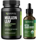 HAVASU NUTRITION Mullein Leaf Kapsle + Nettle Liquid Kapky Respirační Zdraví Bundle
