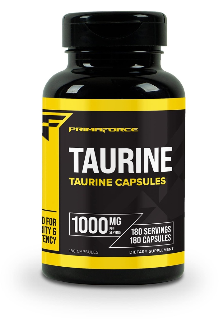 Primaforce Taurin 1000mg Kapsle, 180 Caps, Non- GMO & gluten Volný dodatek