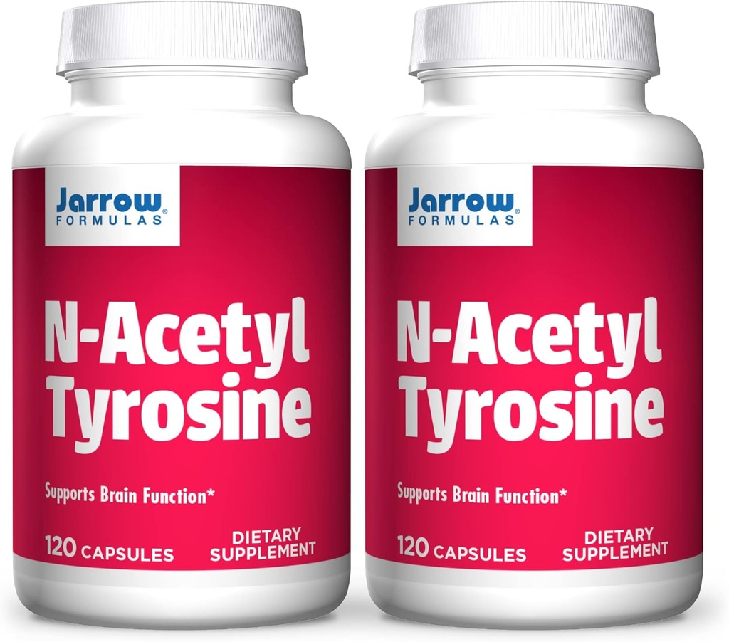 Jarrow Dictivas N- Acetyl Tyrosin 350 mg - 120 Kapsle, Balení 2 - Podporuje funkci mozku - Obsahuje vitamín B6 pro metabolismus aminokyselin - 240 Celkem Podání