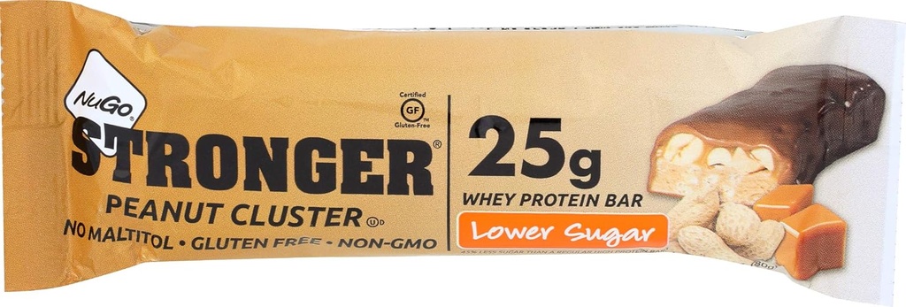 Nugo Nutrition Silnější Bar, Peanut Cluster, 2.82 Ounce