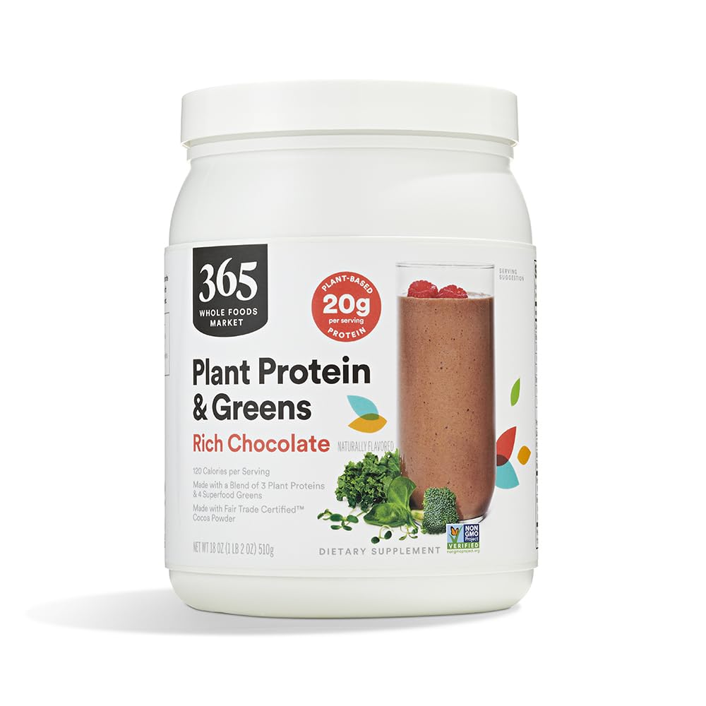 All Foods Market, Plant Protein & Green, Rich Chocolate, 18 oz