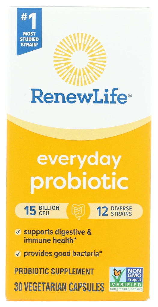 Reew Life Everyday Probiotické kapsle, Denní dodatek podporuje močení, trávicí a imunitní zdraví, L. Rhamnosus GG, Dairy, Soy a gluten- Free, 15 Milionů CFU, 30 Počet