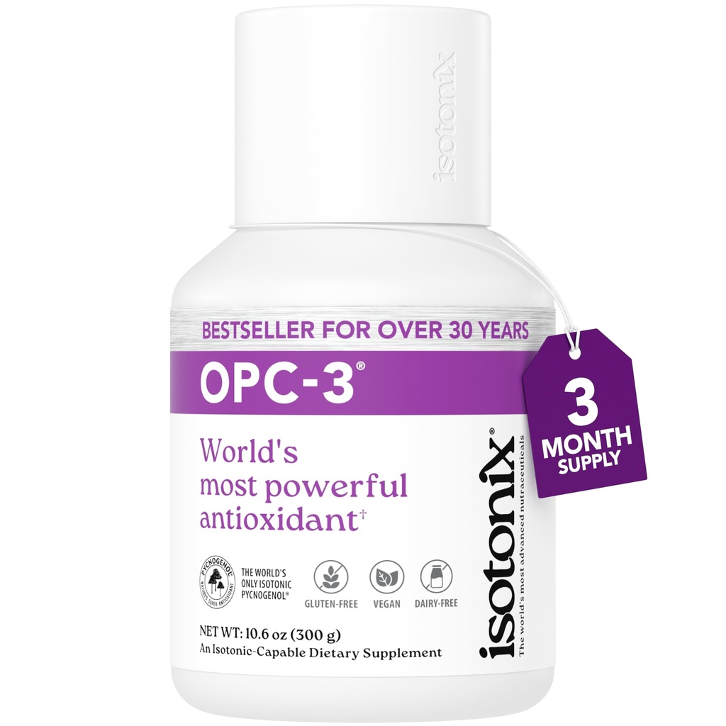 OPC-3 Isotonix - Antioxidační dodatek - Pycnogenol, extrakt ze zrn, bilberry, červené víno a borovice - pro podporu srdce a oběhu - Izotonický, Vegan, gluten zdarma - 90 Služeb
