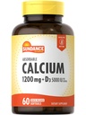 Sundance Calcium 1200 mg s vitaminem D3 5000 IU PHARMAN 124; 60 Absorbovatelných Softgels PHARMAN 124; Non- GMO & Gluten zdarma dodatek