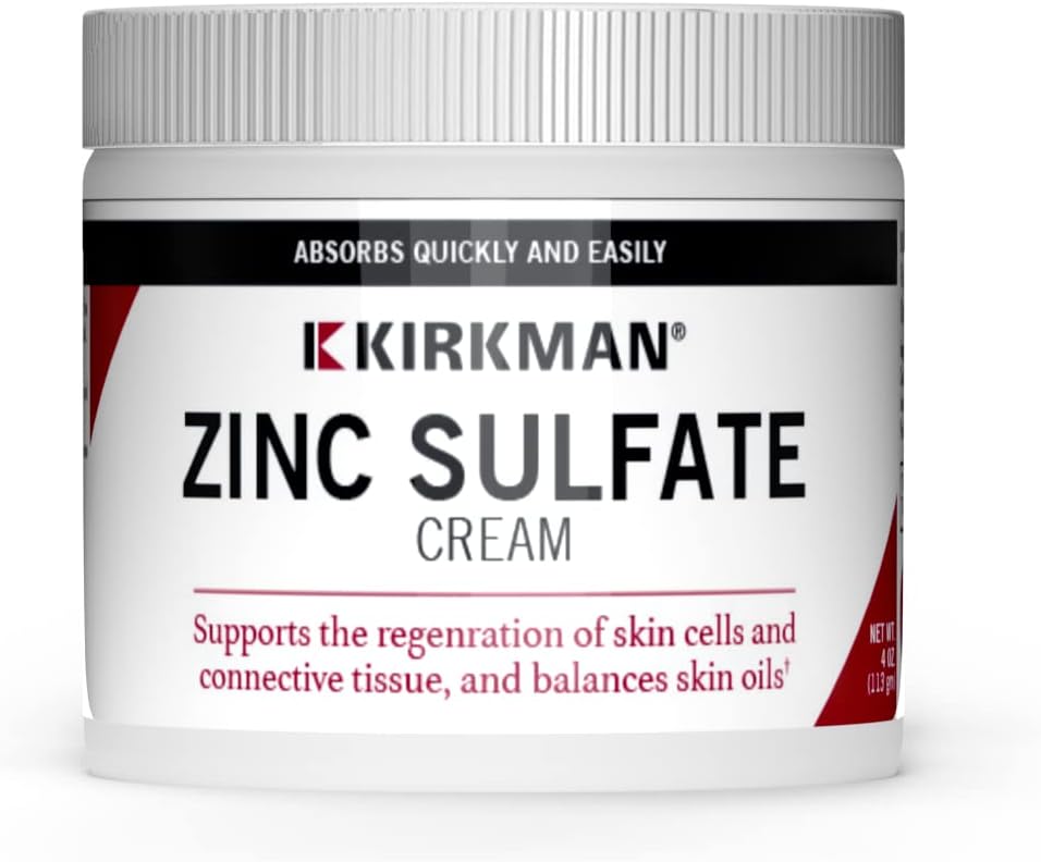 Kirkman - zinek sulfát Topical Cream - 4 fl oz - Fast Absorpce - 10% zinek sulfát - hypoalergenní
