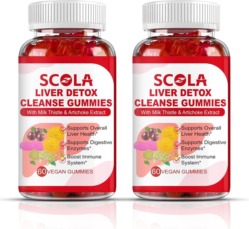 SCOLA vyčištění jater Detox & opravy žvejkačky, Játra Supplement obsahuje mléko Thistle Extract se Silymarin, Pampeliška, Chicory Root, Játra Zdravotní doplňky, 120 Počet