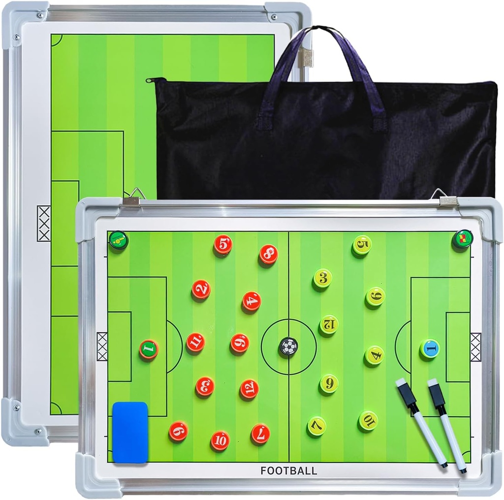 Čisté Vie Magnetické fotbalové koučování Tactics Board, Přenosný fotbalový klipboard pro trenéry Fotbalové Dry Vymazání Whiteboard Strategie taktické Blackboard fotbalové trenérské rady s hráči Markers, Pen a Eraser