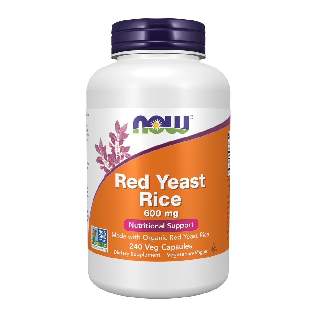 Nyní doplňky, Red Yeast Rice 600 mg, Vyrobeno s Organic Red Yeast Rice, 240 Veg Kapsle