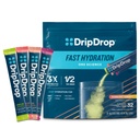 DripDrop Hydration Packets - Sunburst Variety Pack - Single Serve Electrolytes Powder Drink Mix - Lemon Lime, Jahoda, Peach, Black Cherry - Non- GMO, Gluten Free, Vegan - 32 Sticks
