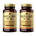 Solgar Gentle Iron (Iron Bisglycinate) 25 mg - 180 Zeleninové kapsle, Balení 2 - Non- Constipating, Gentle on Your Stomach - Non- GMO, gluten Free - 360 Total Servings
