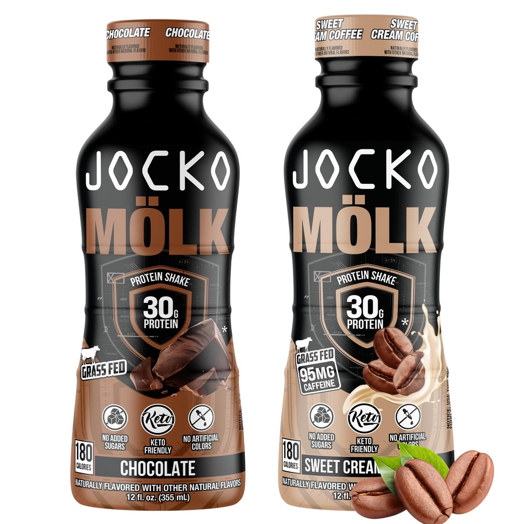 Jocko Fuel Mölk RTD protein shake Bundle - Čokoláda & Sweet Cream Coffee (24 Pack)