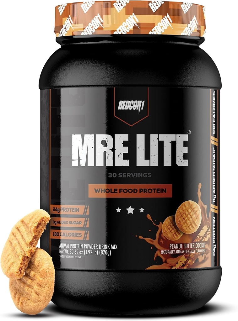 REDCON1 MR Lite celopotravinový protein Powder, arašídové máslo Cookie - Nízké carb & syrovátka Free Meal Replacement with Animal Protein Mixends - Snadno se digest dodatek vyrobený s MCT oleje (30 Doručování)