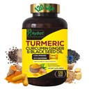 World 1st.Turmeric Curcumin Ginger and Black Seed Oil, 120 Caps, 2250mg, 95% Curcuminoidy, BioPerin Přidáno, Extra síla, Organic, Halal, Vegan, Podpora imunitního systému, Společná podpora (120)
