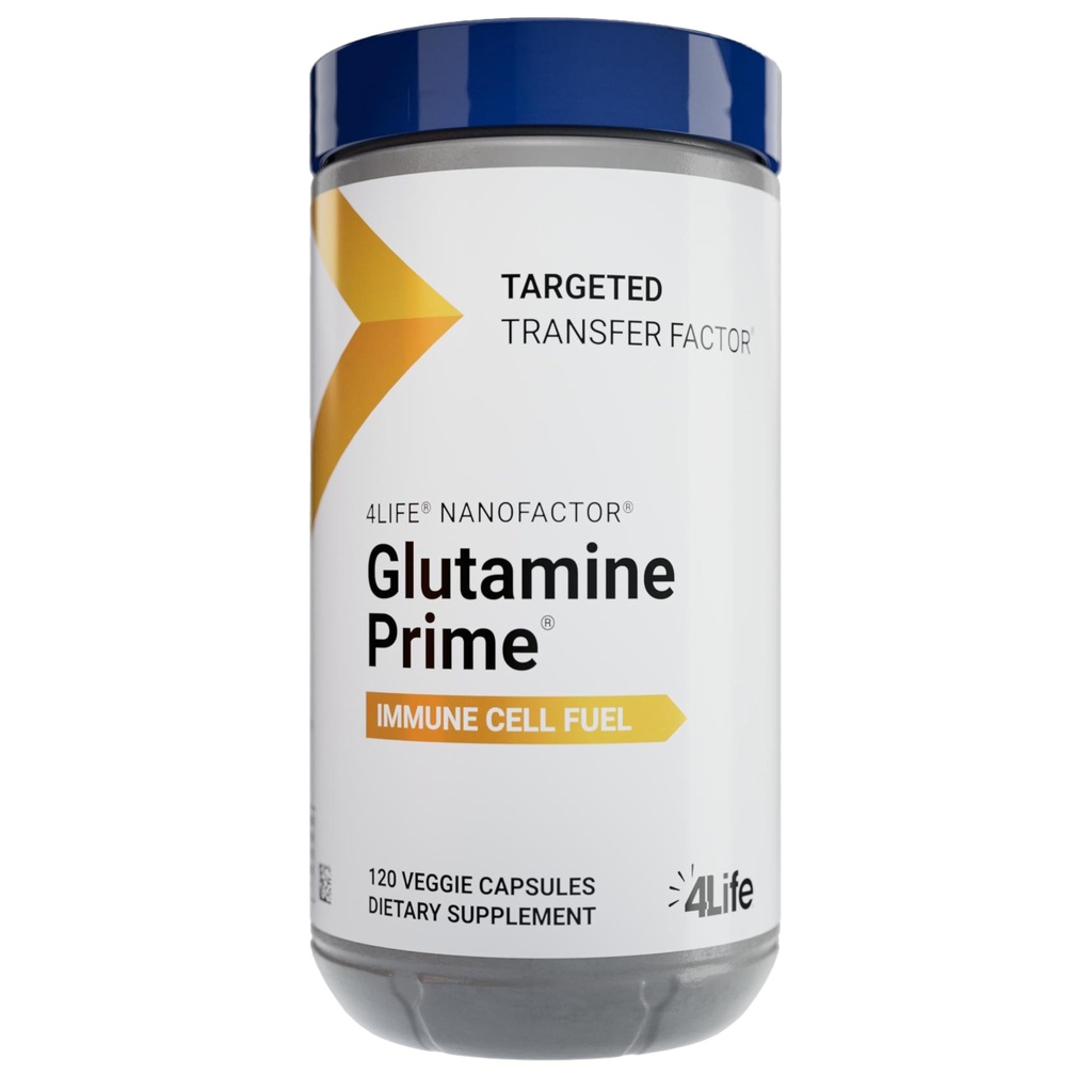 4Life glutamin Prime - Palivové imunitní buňky s glutaminem a zvětšení buněčné komunikace s nanofaktorem - Wellness a Energy - 120 Veggie Kapsle