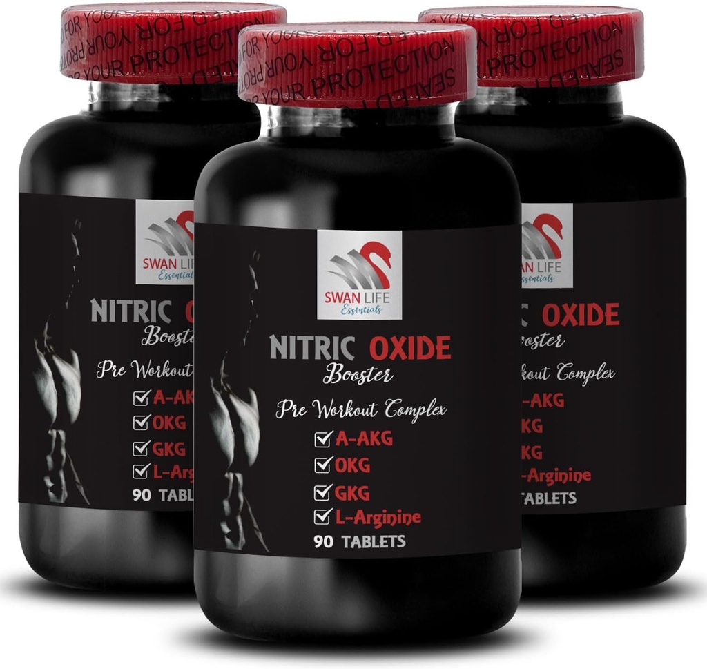 L- citrulin a l- arginin doplňky - Oxidový booster - Vytrvalost, Oxidový tok, Výcvik síly, Fitness Support, Pre- Gym Boost, Muscle Pump, Fyzical Boost 3 Lahvičky 270 Tablety