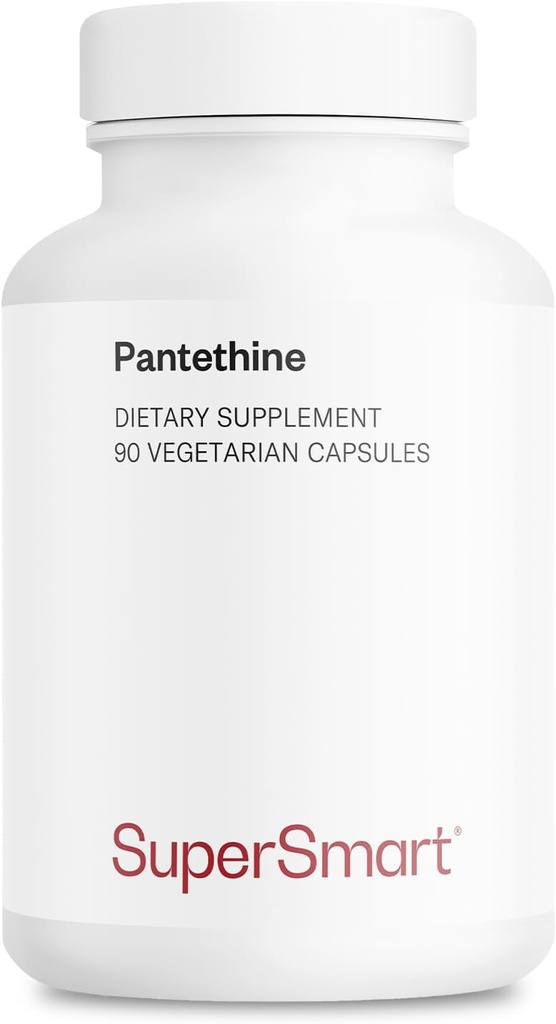 Supersmart - Pantesin Pantethine 600 mg / den (Pantothenická kyselina) - Active Vitamin B5 Supplementary FLA124; Non- GMO & Gluten Free - 90 Vegetariánských kapslí