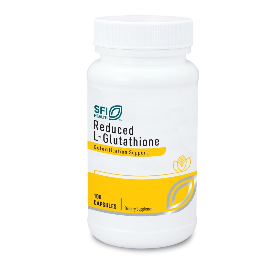 Klaire Labs SFI Health Reduced L- Glutathione 150mg - Doplněk k antioxidantu s hořčíkem pro játra, Detox & Imunitation Support - Aktivní, snížená forma - hypoalergenní (100 tobolek)