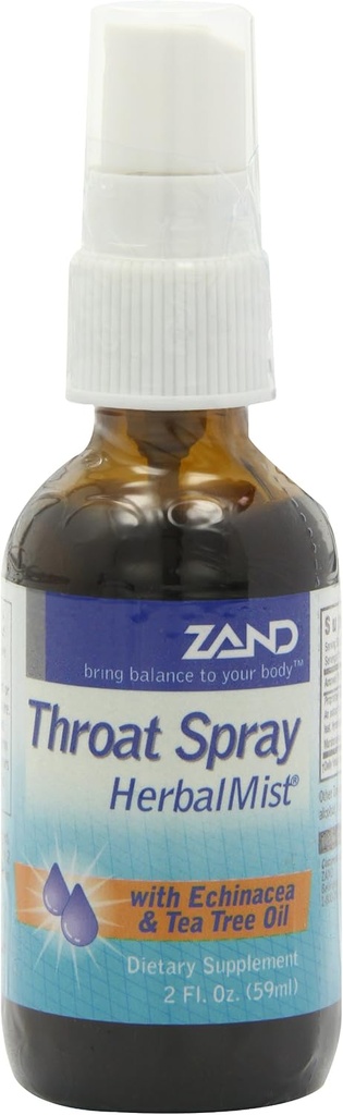ZAND Imunity HerbalMist Krční sprej 124; Soothing Formule s Echinacea, Tea Tree, Sage, Elderberry & Peppermint (2oz)