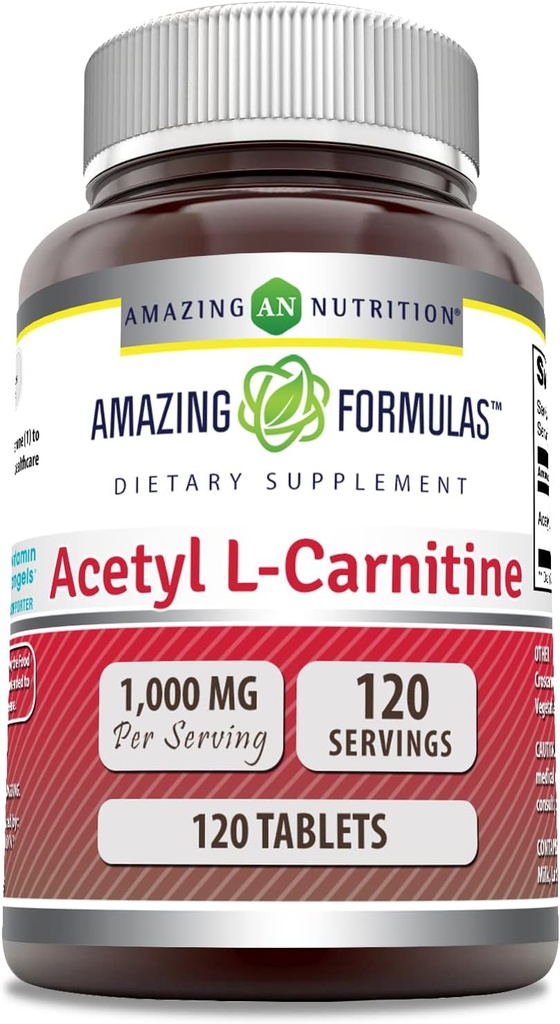 Amazing Appendias Acetyl L- karnitin dodatek 124; 1000 Mg per Serving Appendix 124; 120 Tablet dodatek CP124; Non- GMO CP124; gluten zdarma CP124; Made in USA