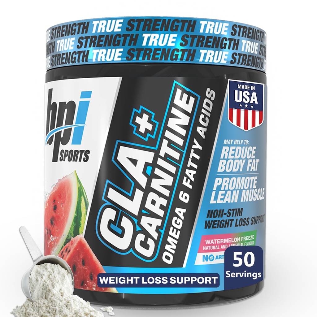 BPI Sports CLA + karnitin - CLA L karnitin a kyselina linolová - L karnitin dodatek pro hubnutí, metabolismus & Lean Muscle - Caffeine Free - Meloun Freeze - 50 Servings - 12.34 oz