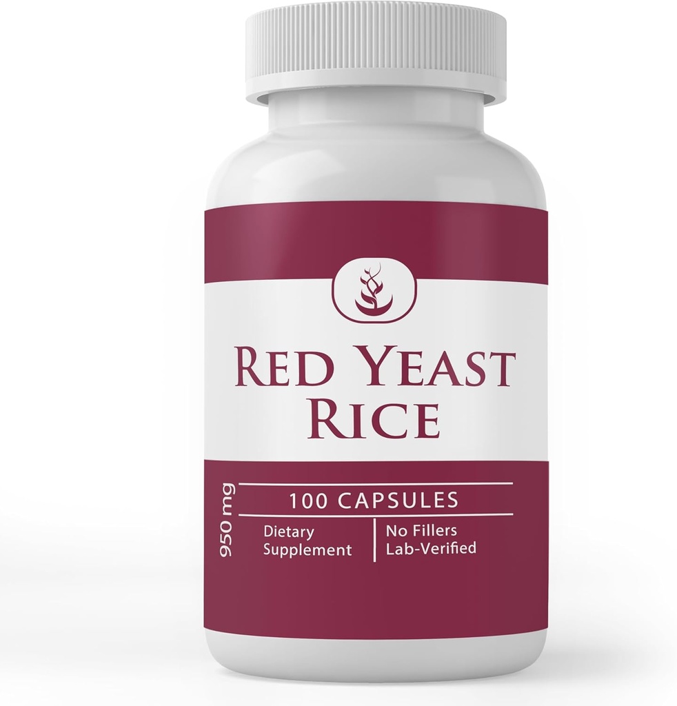 Čisté původní ingredience Red Yeast Rice Extract, (100 Kapsle) Vždy čisté, Žádné přísady nebo Fillers, Laboratorní ověřené (100 Kapsle)