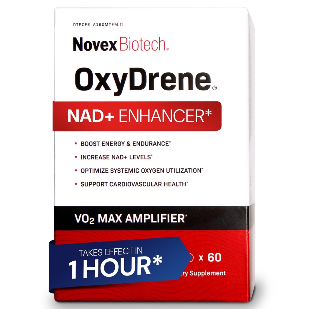 Novex Biotech Oxydren NAD + Enhancer - Přírodní doplněk Podpora metabolismu a kardiovaskulární podpory pro muže a ženy - (60 Kapsle)