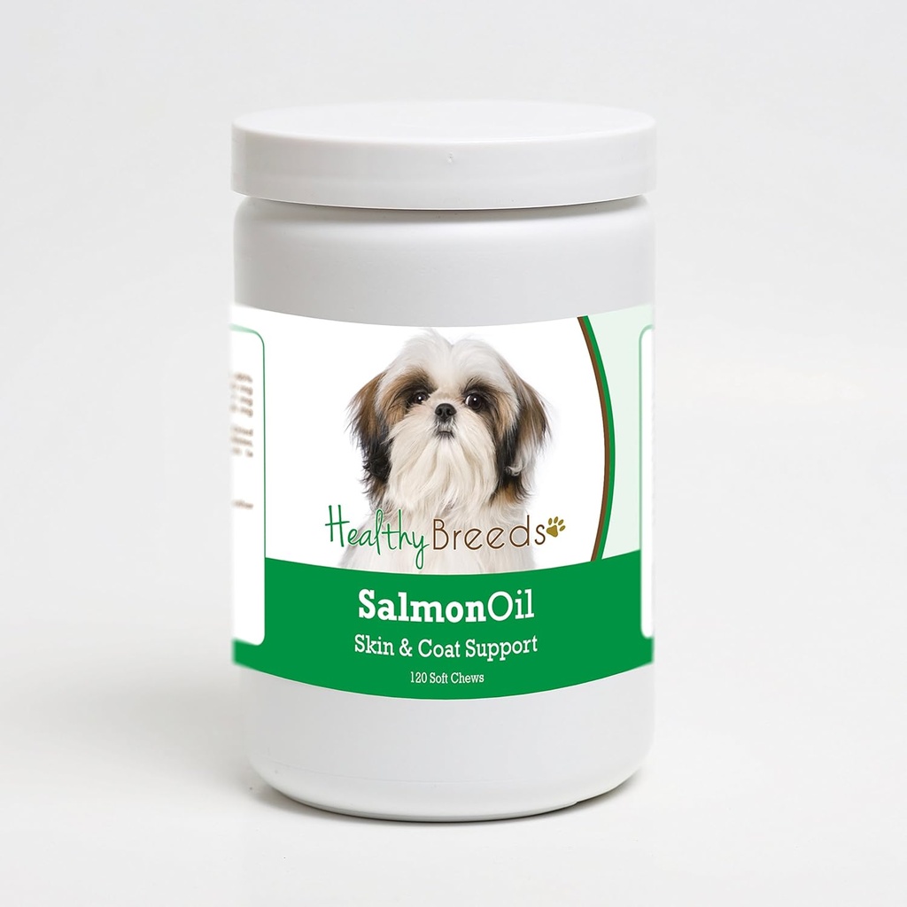 Zdravé plemeno Shih Tzu Salmon Oil Měkké Žvýkačky 120 Počet
