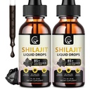 (2-Pack) High potency Shilajit čistý himalájský organické kapalné doplněk, Shilajit Resin drop pro muže a ženy, Max Potency 85 + čisté stopové minerály & Fulvic kyselina pro energii, metabolismus a imunitní podpora